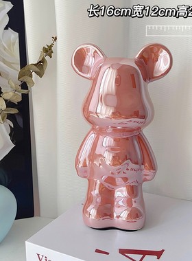新款轻奢暴力熊电镀摆件玄关客厅酒柜电视柜家居装饰品卡通送礼