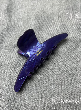 深紫蓝晕染高级感鲨鱼夹盘发