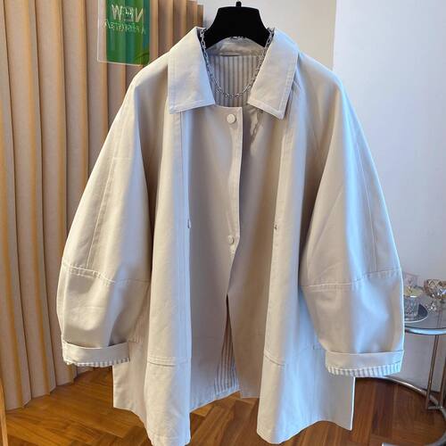 女士秋冬中长款宽松英伦风大衣