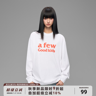 AFGK25SS美式 春秋男女体恤情侣百搭打底上衣 基础印花长袖 T恤衫
