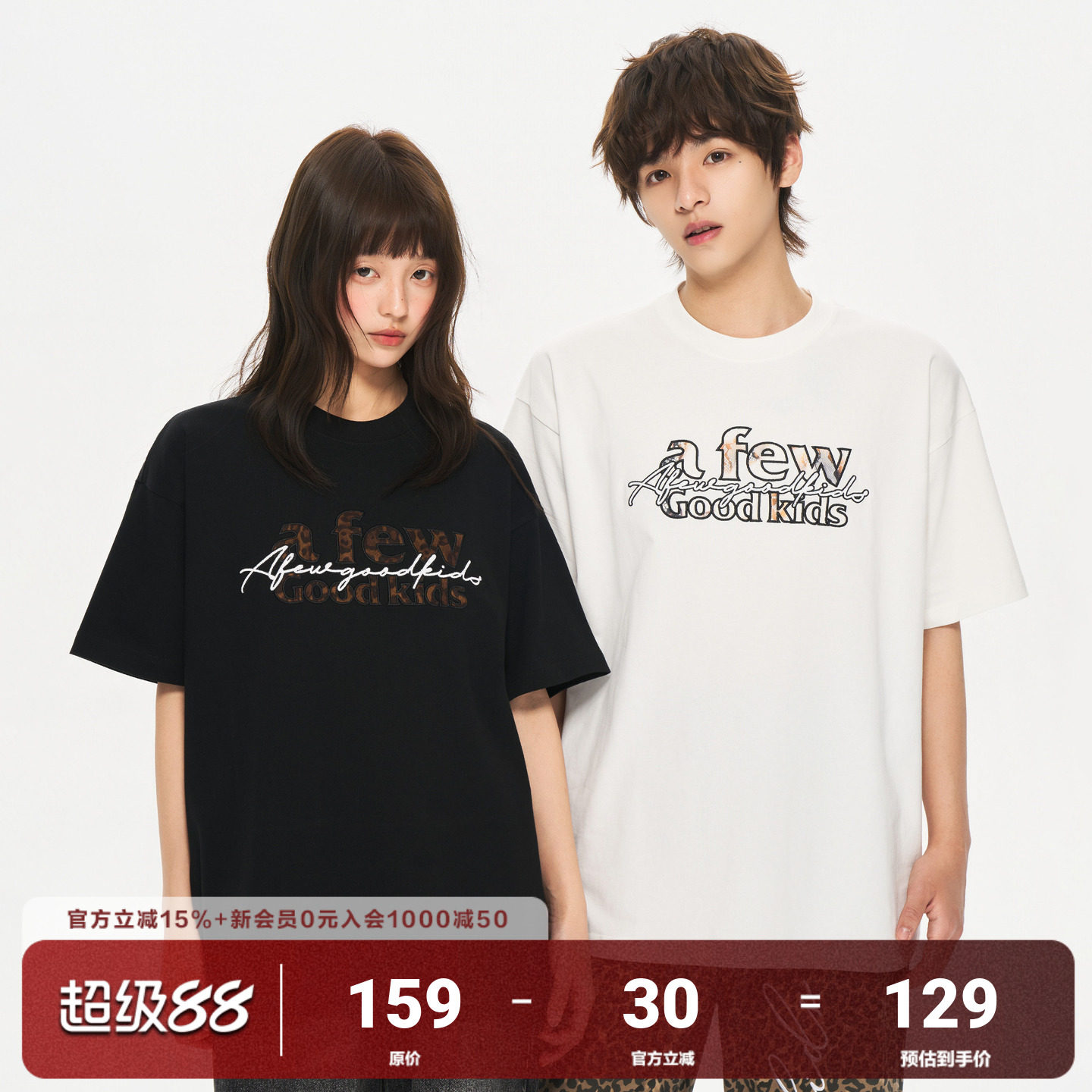 AFGK26SS美式豹纹蕾丝贴布短袖图片