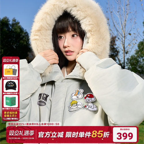 AFGKxTombonia魔术贴毛领棉服