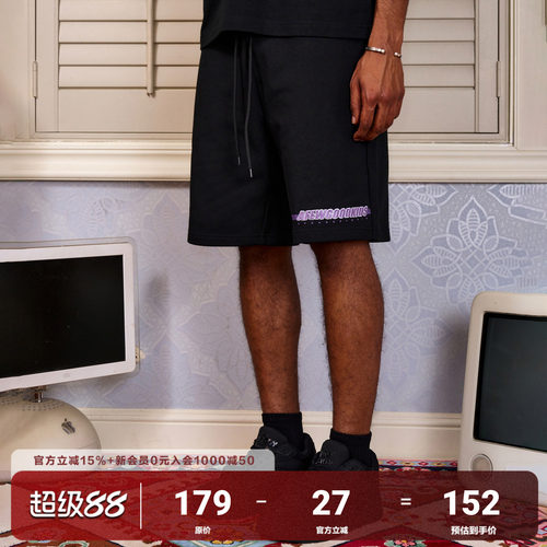 AFGK美式刺绣渐变休闲运动短裤
