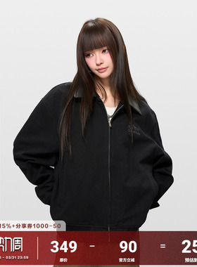 AFGK25FW基础刺绣底特律夹克美式复古翻领外套男女春秋休闲上衣