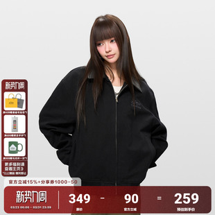 AFGK25FW基础刺绣底特律夹克美式 复古翻领外套男女春秋休闲上衣