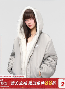 AFGK25FW毛领绗棉座山雕棉衣外套男女秋冬休闲加厚夹克情侣棉服