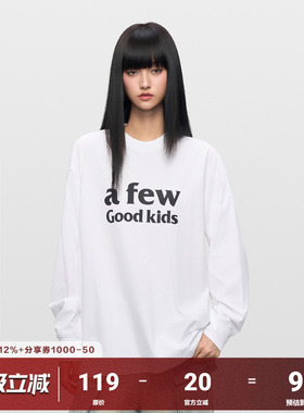AFGK25SS美式基础印花长袖T恤衫春秋男女体恤情侣百搭打底上衣