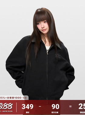 AFGK25FW基础刺绣底特律夹克美式复古翻领外套男女春秋休闲上衣