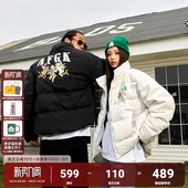 无帽立领logo印花基础百搭男女同款 AFGK2023FW 三天使羽绒服美式