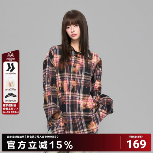 AFGK25FW美式扎染格纹衬衫外套