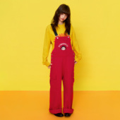 美式 不二家联名 卡通刺绣牛仔背带裤 秋季 AFGK 宽松垂感连体裤