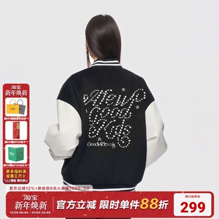 AFGK25FW美式 重磅情侣休闲上衣夹克 珍珠运动棒球服外套男女秋季