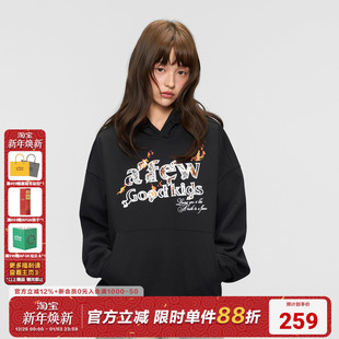 百搭上衣 高街情侣休闲连帽卫衣潮牌秋季 AFGK25FW火烧蕾丝帽衫 美式