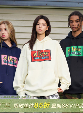 AFGK24FW 420G重磅美式涂鸦印花连帽卫衣男女潮牌情侣帽衫秋上衣