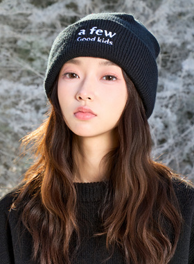 AFGK基础双排logo冷帽多色保暖复古休闲潮牌针织帽男女秋冬帽子