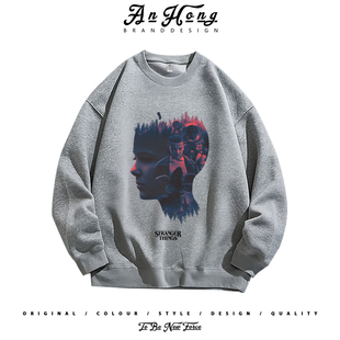 T恤衫 长袖 Things魔王小众设计纯棉卫衣男装 怪奇物语美剧Stranger