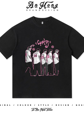 韩系男团Cortis粉丝应援周边重磅百搭纯棉短袖T恤衫男女情侣半袖