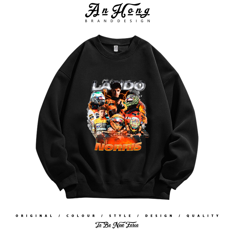 迈凯伦F1车队lando norris兰多·诺里斯纪念赛车宽松圆领卫衣男装
