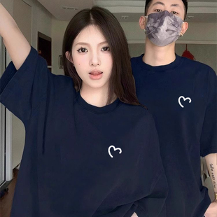 宽松大码 美式 2025新款 潮牌短袖 设计感体恤上衣 t恤女情侣纯棉夏季