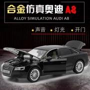 Audi A8 xe đồ chơi trẻ em đồ chơi xe mô hình hợp kim kéo trở lại xe cậu bé đồ chơi món quà âm thanh và ánh sáng - Đồ chơi điều khiển từ xa