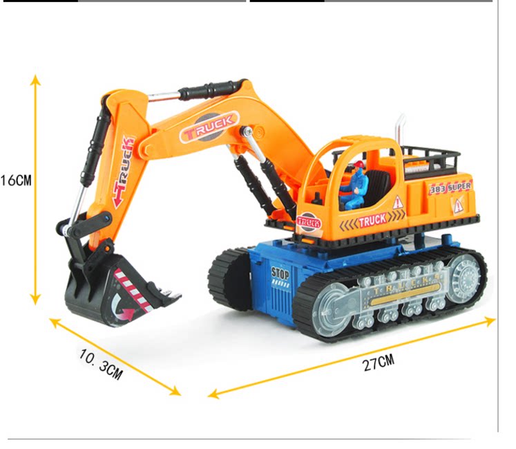 어린이 장난감 전기 빛나는 음악 범용 굴삭기 어린이 전기 굴삭기 엔지니어링 차량 모델