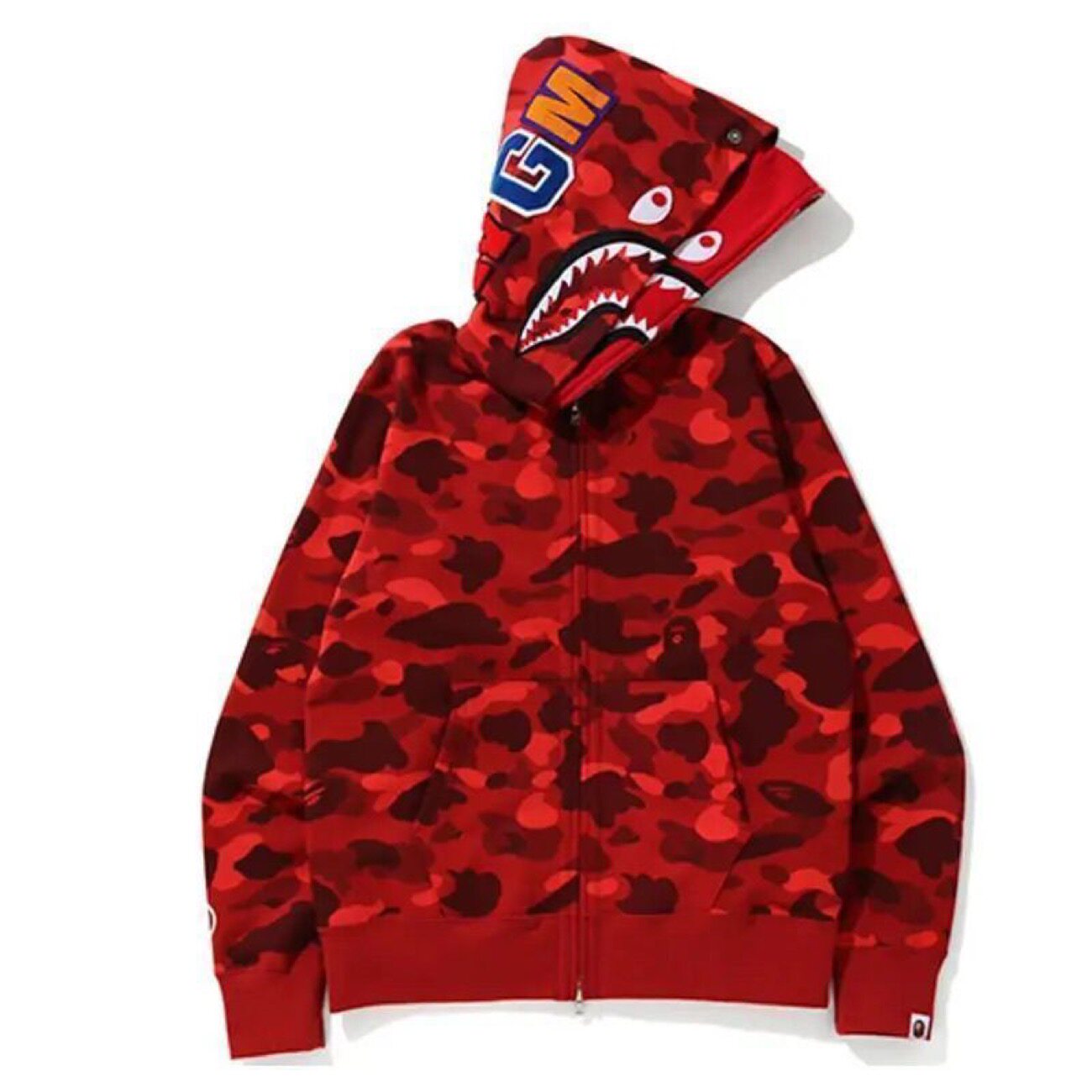 美式复古新款夹克男士迷彩连帽垂感情侣上衣秋冬季鲨鱼外套女百搭