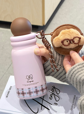新款保温杯女生高颜值吸管水杯便携不锈钢咖啡杯新年送礼杯子儿童