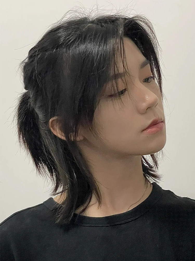 狼尾假发男女通用短发自然韩版帅气中分日系鲻鱼头动漫cos全头套