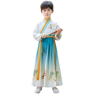 儿童汉服国学服男童小学生三字经开笔礼套装表演服弟子规演出服装