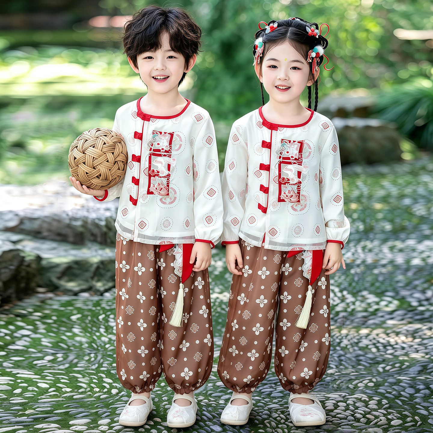 男童汉服2026春秋款儿童新中式国风两件套中秋节女童古装表演服装
