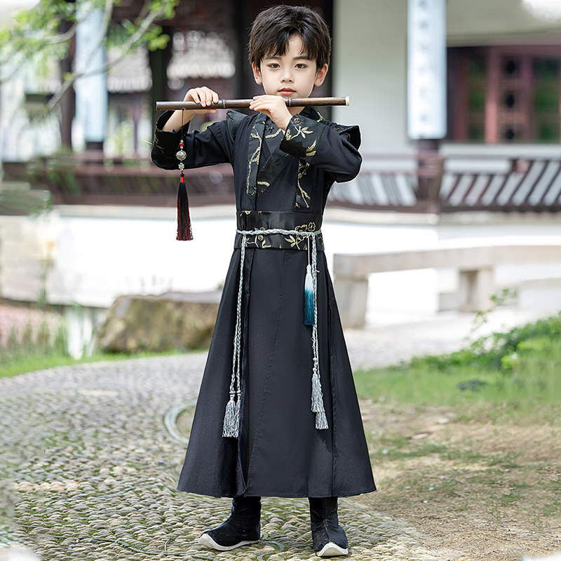 汉服男童夏季儿童唐装古风帅气国学服古装武侠六一演出服春秋款