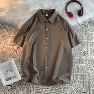 夏季潮流短袖衬衫男韩版宽松纯色垂感透气半袖衫衣外套MX311-P50,男装衬衫,星座713-1