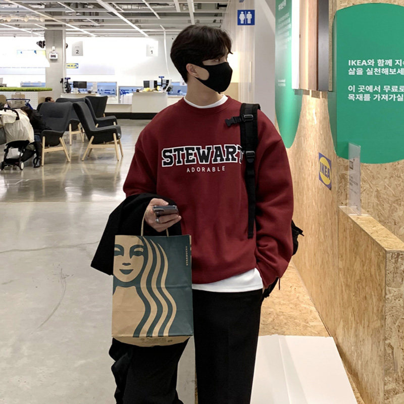 2023新款百搭宽松卫衣男韩版休闲潮流痞帅圆领印花外套MX319-P70，男装卫衣，星座713-1