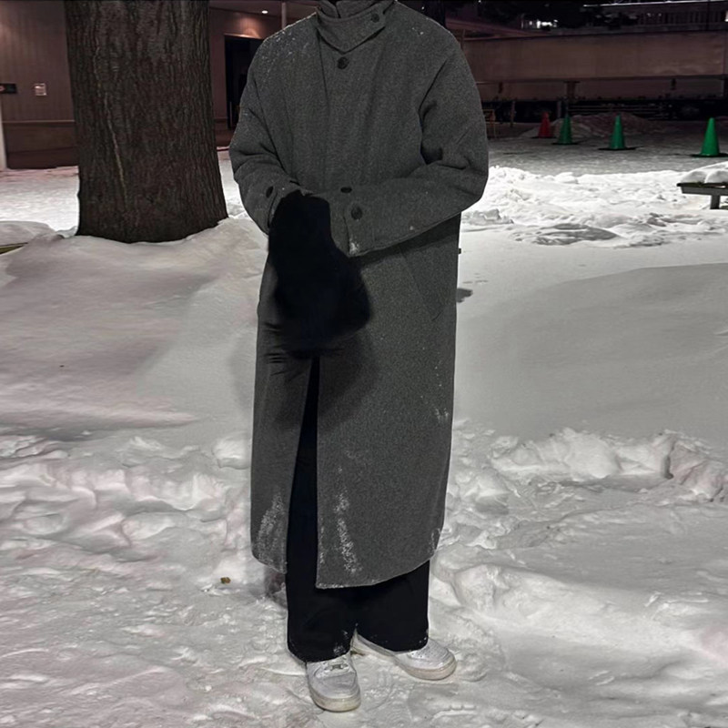 毛呢大衣男中长款韩板宽松百搭潮流呢子英伦风外套ＭX370-P155,男装毛呢大衣,星座1203-1