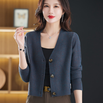 春秋新款短款针织打底开衫