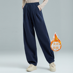 棉麻太极裤 苎麻灯笼裤 宽松复古加绒长裤 加厚休闲裤 子 女春2026新款