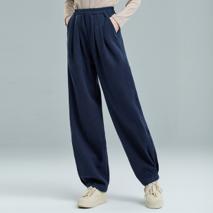 棉麻太极裤 苎麻灯笼裤 宽松复古加绒长裤 加厚休闲裤 子 女春2025新款