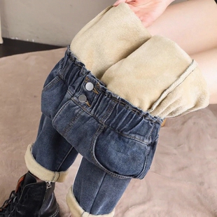 直筒/牛仔裤加绒女老爹裤子显瘦冬季高腰新款单件萝卜加厚女秋冬