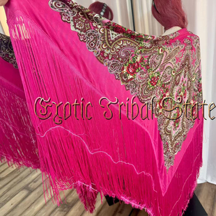 练功款加密长流苏ATS/FCBD肚皮舞道具弗拉门戈flamenco舞蹈大披肩