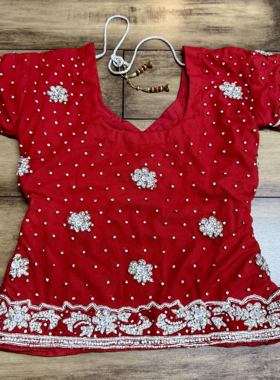 红色系印度舞演出服异域风旅拍造型民族风部落风肚皮舞上衣choli