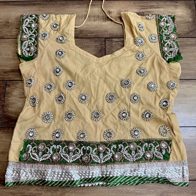 金色系印度舞演出服异域风旅拍造型民族风部落风肚皮舞上衣choli