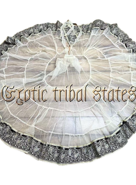 白色系ATS美国部落风FCBD部落融合肚皮舞异域OldSchool一片式罩裙