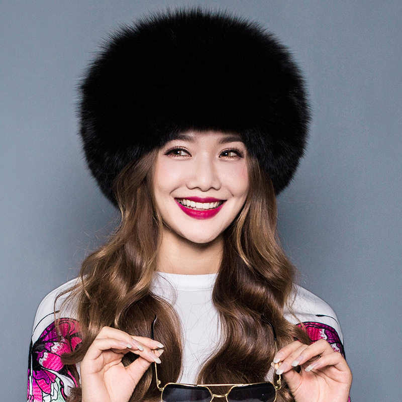 真皮帽子冬狐狸毛女帽蒙古公主帽皮草帽狐狸皮整皮帽子女水貂多色