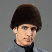 进口水獭帽子男士 皮草帽子中老年冬季 保暖户外总统帽绅士帽老头帽