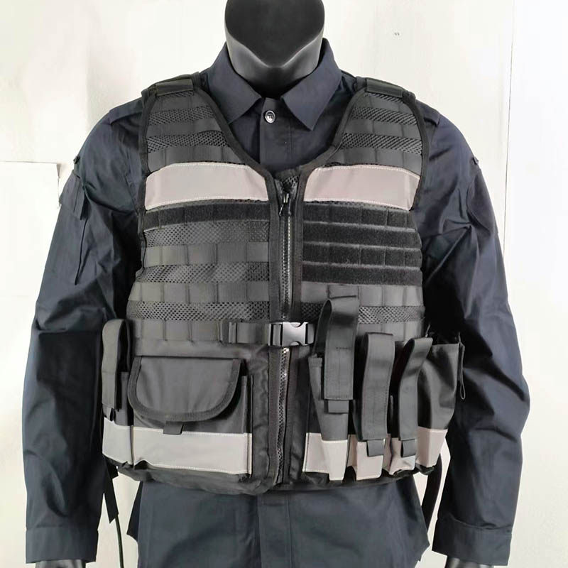 战术背心反光衣黑色均码荧光衣03pe多功能执勤马甲服黑进胶片衣服