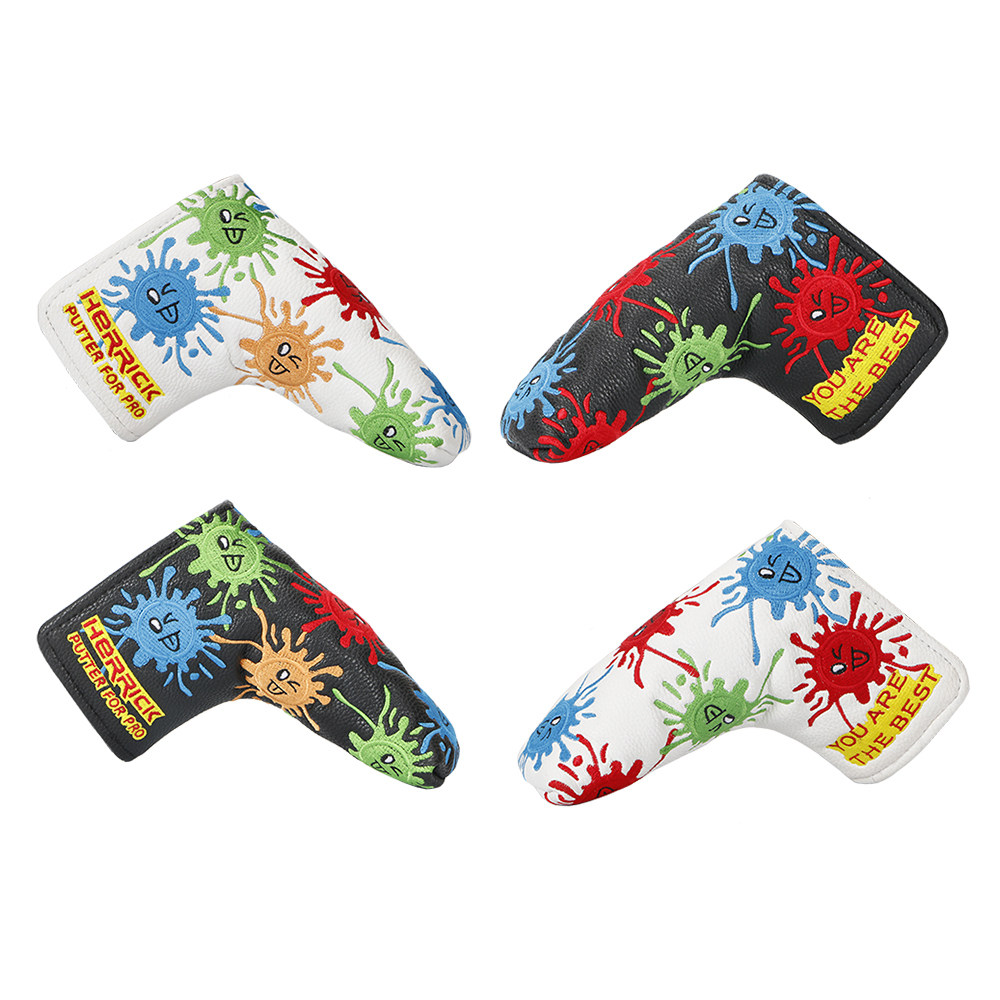 2018新款高尔夫推杆套直条杆头套推杆帽套精美绣花个性球杆帽套