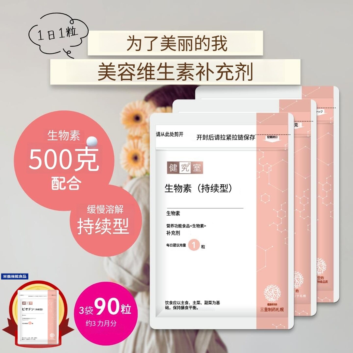 3包价日本生物素营养功能食品粒图片