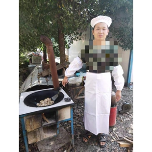 白色厨师服 10炊事服 白色炊事帽子 套袖 白色围裙 厨师服套装