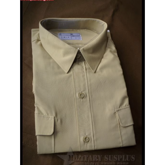 老式87浅绿色长袖衬衣的确良长