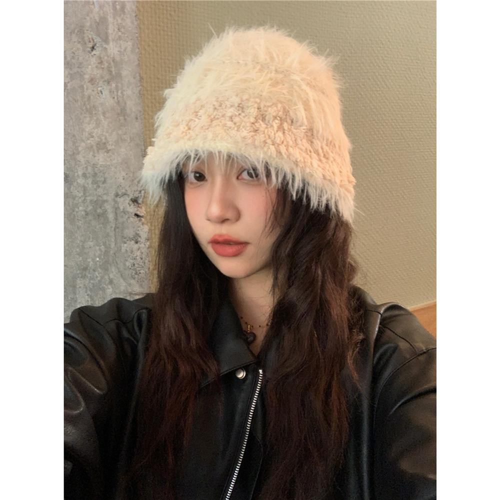 2024秋冬新款韩版毛绒渔夫帽